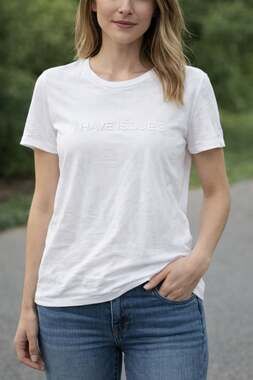 Kenneth Cole New York I HAVE ISSUES Embossed Logo T-Shirt Large